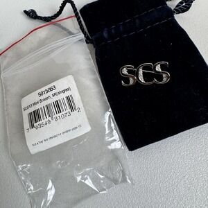 Vintage Swarovski Crystal & Silver SCS BROOCH 1" Tack Pin Pendant 2013 Member